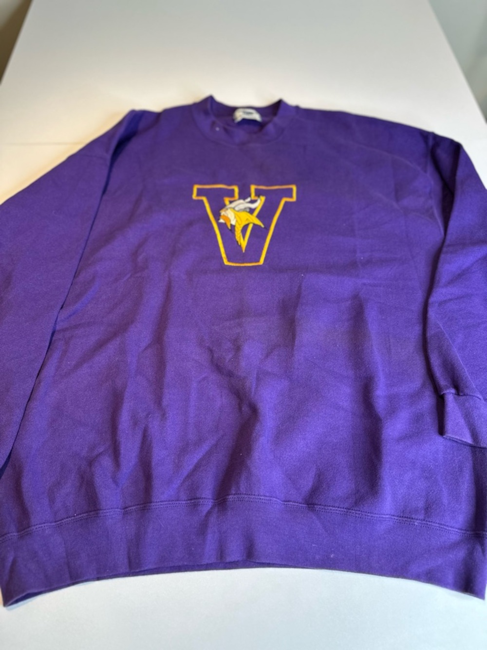 Lee Purple Crewneck Sweater with Yellow V Logo - Men
